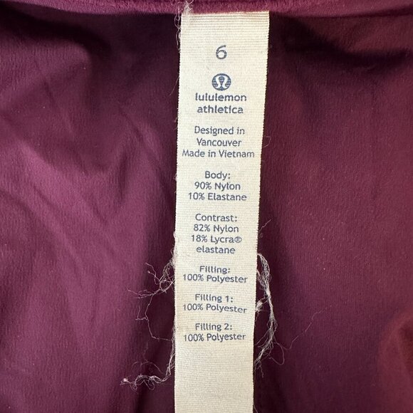 Lululemon Run For Cold Running Vest Plum Full Zip Size 6 Mock Neck - Picture 14 of 16
